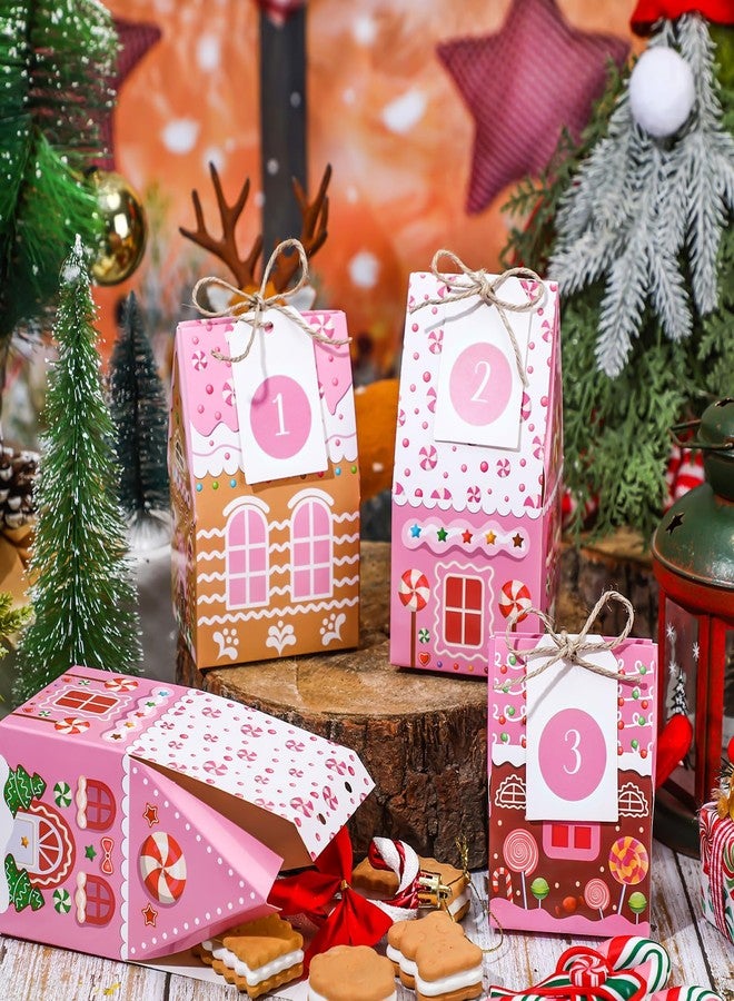 Woanger 24 Empty Advent Calendar Boxes to Fill, Christmas DIY Advent Calendar 24 Days Countdown Gift Xmas Gingerbread House Candies Treats Boxes for 2025 Xmas Holiday Decor(Candy Style) - Image 3